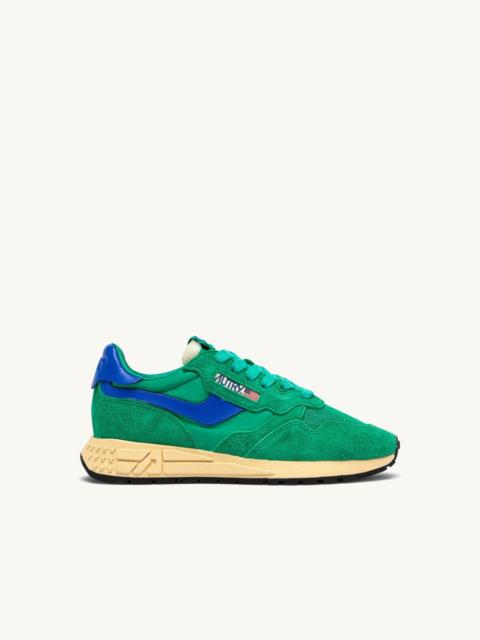 AUTRY REELWIND LOW SNEAKERS IN EMERALD AND DAZZLING BLUE NYLON AND SUEDE