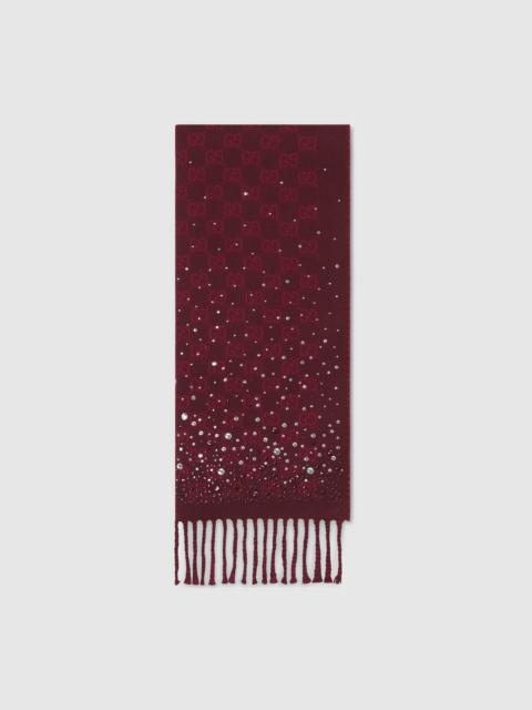 GUCCI GG wool scarf with crystals