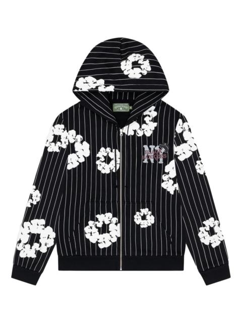 DENIM TEARS pinstripe zip-fastening sweatshirt