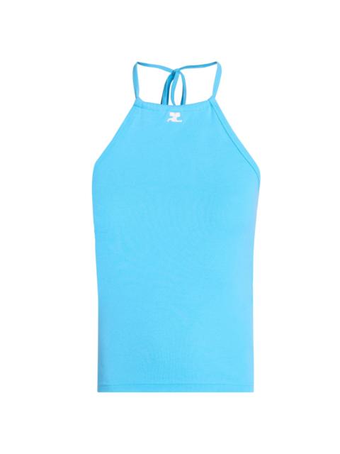 courrèges Women's Contrast Tie-Back Tank - Aqua