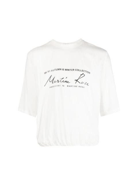Martine Rose logo-print front-zip T-shirt
