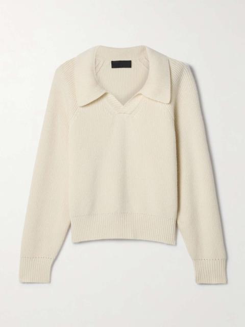 Selena ribbed wool polo sweater