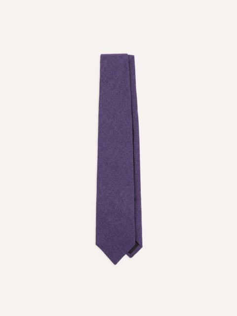 Drake's Purple Pure Cashmere Solid Tipped Tie