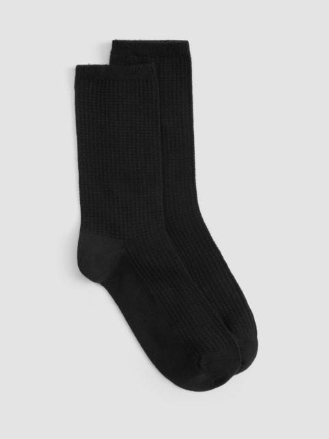 EILEEN FISHER Cotton Waffle Crew Sock