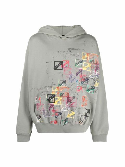 We11done abstract print hoodie