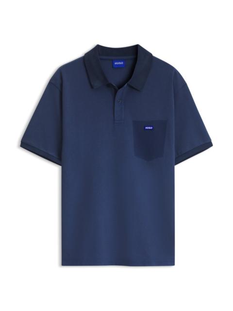 HUGO COTTON PIQUÉ POLO SHIRT WITH LOGO BADGE