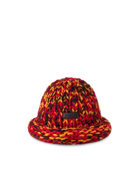 NICHOLAS DALEY chunky-knit logo-patch beanie hat