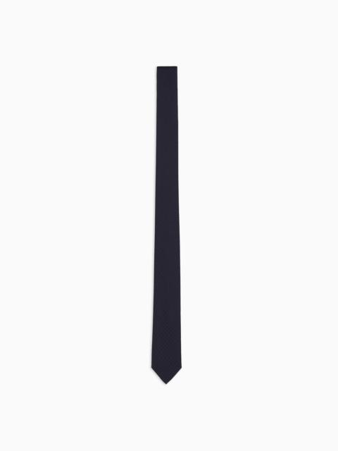 EMPORIO ARMANI Pure silk tie with jacquard monogram