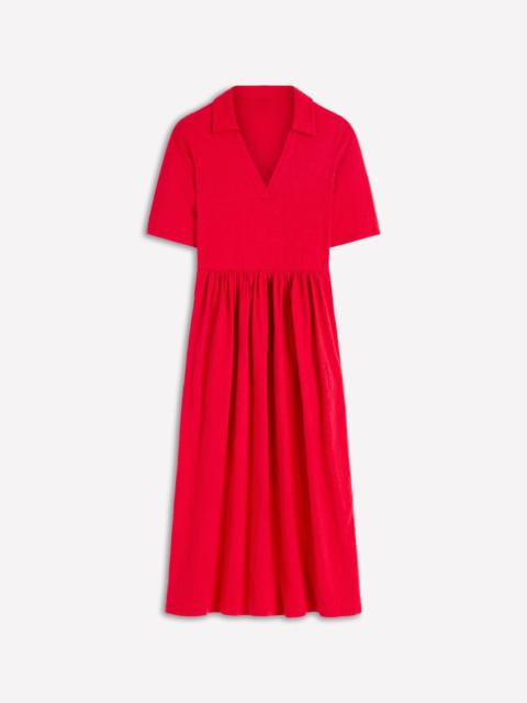 BODEN Aria Collared Jersey Dress-Merida Red