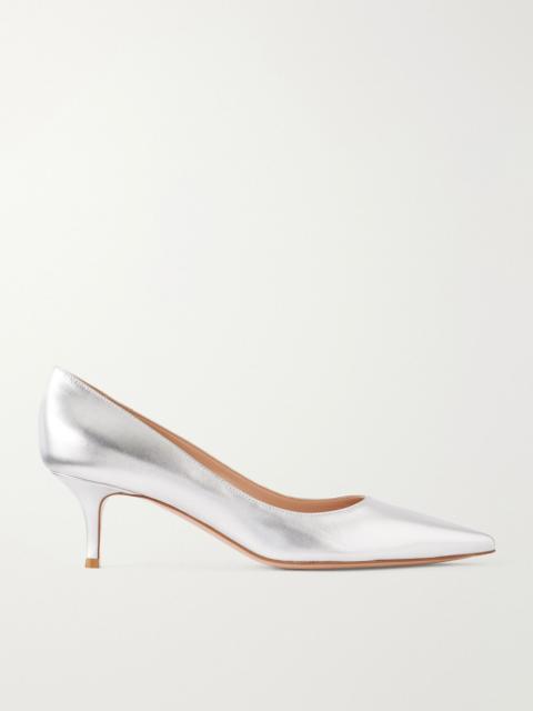Gianvito Rossi Gianvito 55 metallic leather pumps Silver