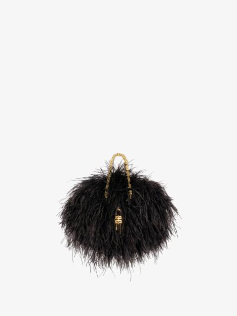 MINI KENNY BAG IN SILK WITH FEATHERS
