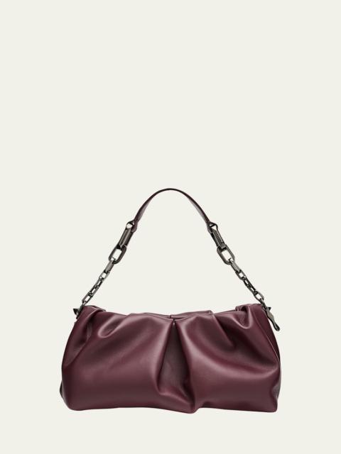 Eva Pleated Nappa Leather Shoulder Bag