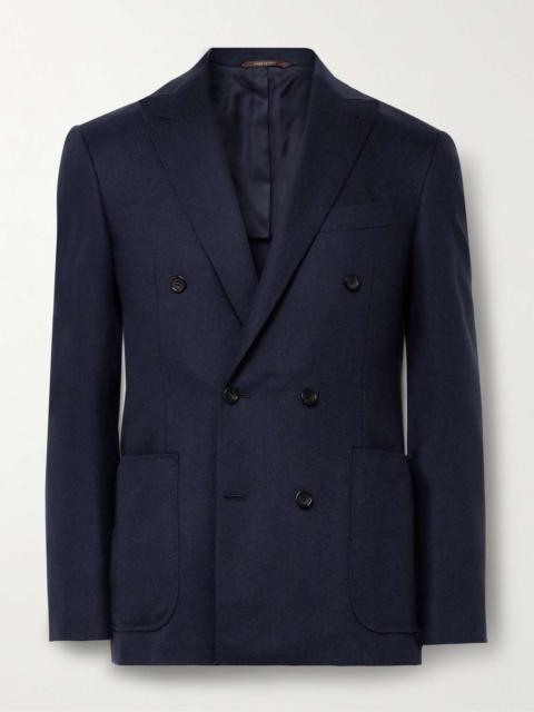 Canali Kei Slim-Fit Double-Breasted Wool-Blend Felt Suit Jacket