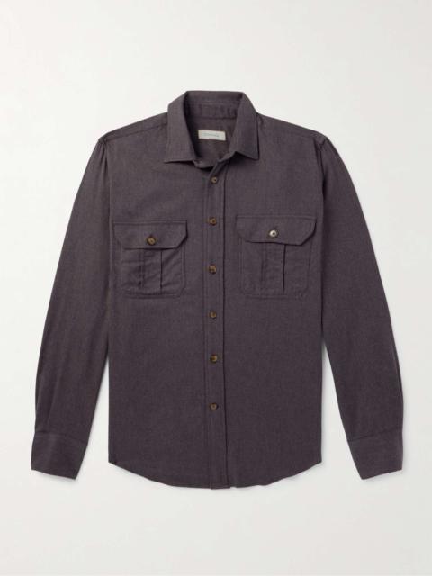 Canali Brushed-Cotton Flannel Overshirt
