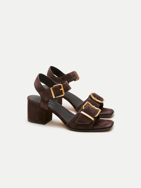 J.CREW Dylan buckle block-heel sandals in suede
