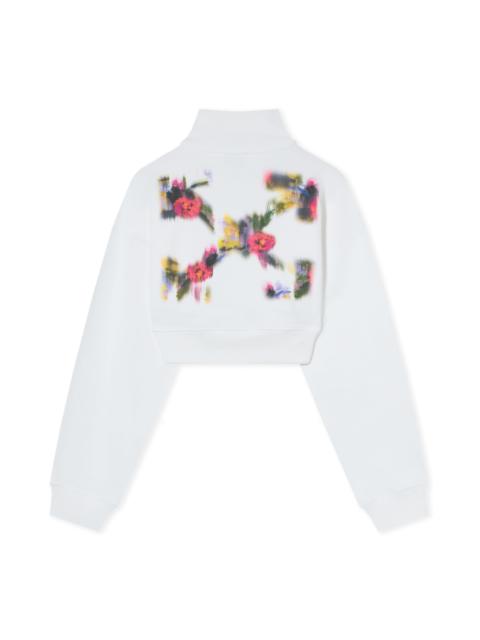 Off-White Arrow Chinè Flower Crop Zip Up