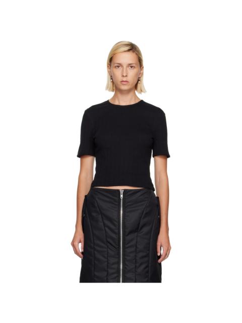 Simone Rocha Black Cropped Pointelle T-shirt