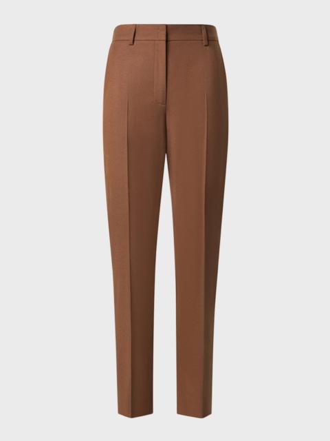 Flavin Stretch Wool Flannel Conical-Leg Ankle Pants