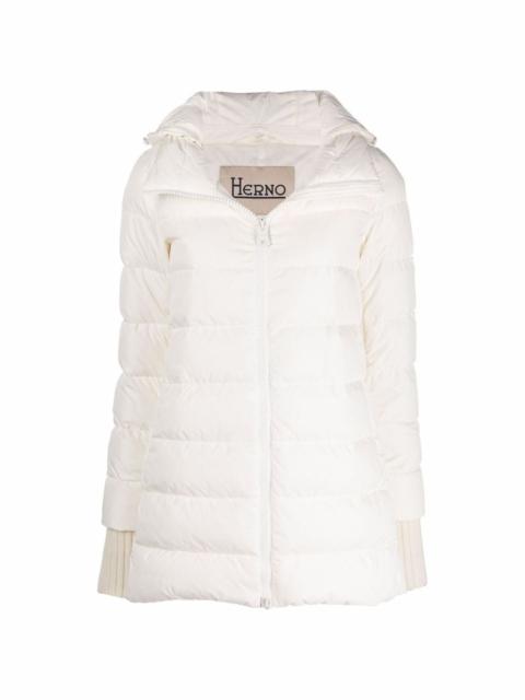 hooded feather-down padded coat