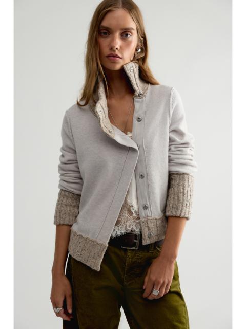 FREE PEOPLE We The Free Off Kilt Funnel-Neck Wool Cardi