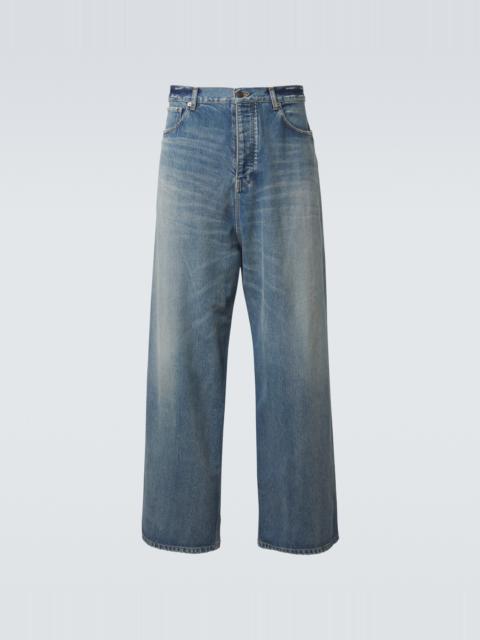 BALENCIAGA Distressed wide-leg jeans