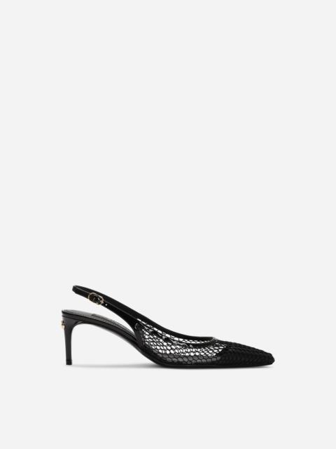 Dolce & Gabbana Patent leather and mesh slingbacks