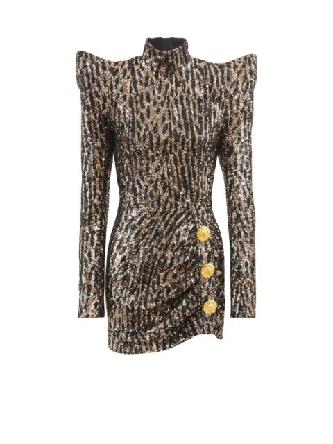 Balmain Structured dress with sequin embroidery