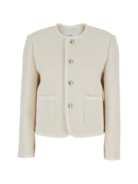Dunst collarless tweed jacket