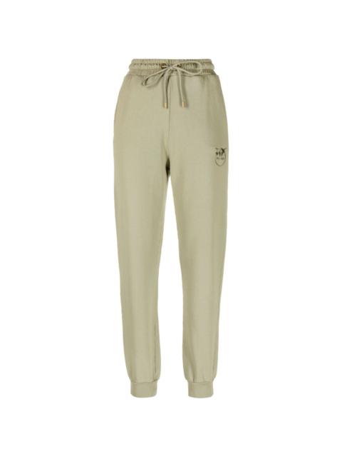 Love Birds embroidered cotton track pants