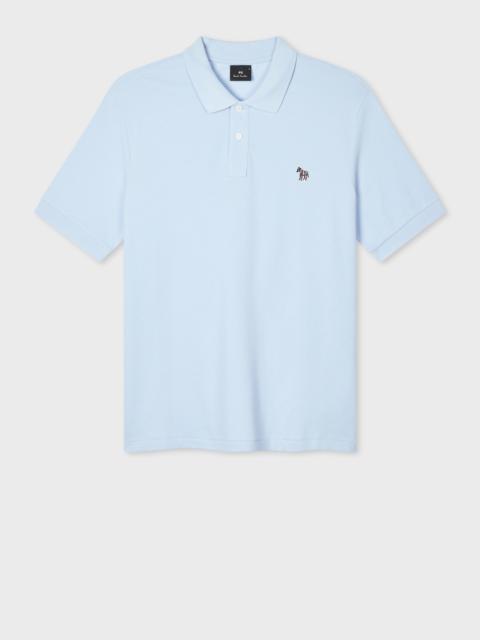 Paul Smith Pale Blue Cotton Pique Zebra Logo Polo Shirt