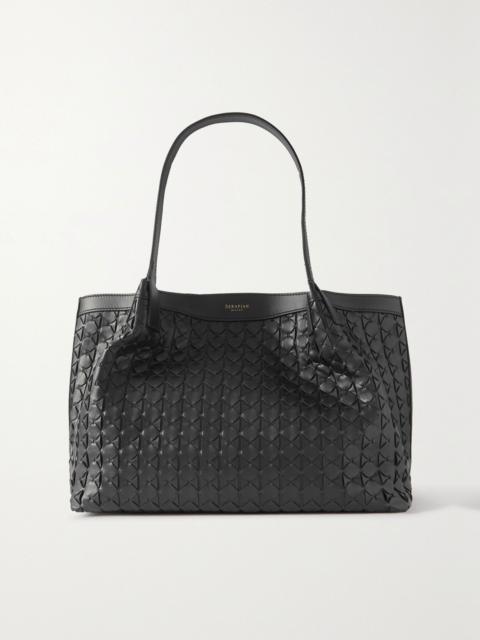Serapian Secret small woven leather tote Black