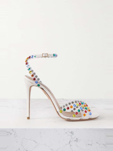 Tequila Plexi 105 leather-trimmed crystal-embellished PVC sandals