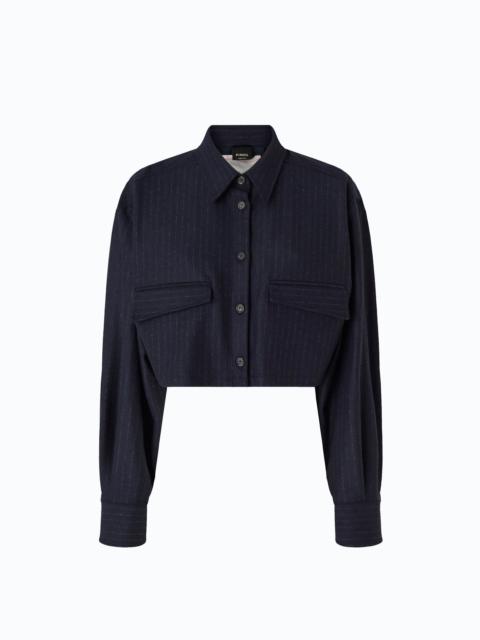 PINKO PINSTRIPED CROPPED SHIRT