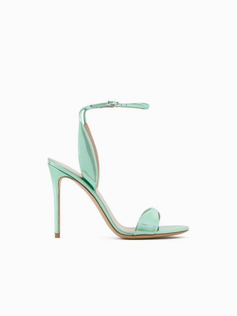 GIORGIO ARMANI Lamé-leather heeled sandals