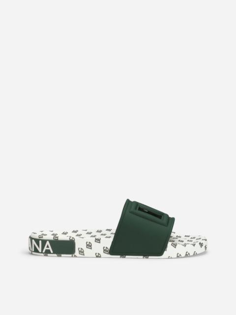Dolce & Gabbana Rubber beachwear sliders with DG logo