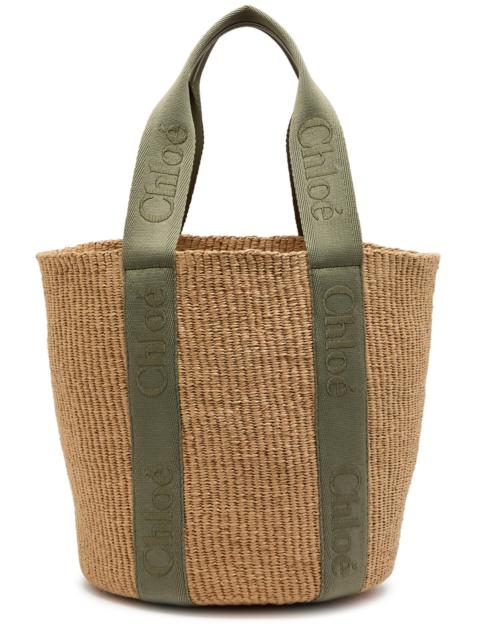 Chloé Chloe Woody Logo-embroidered Raffia Basket bag