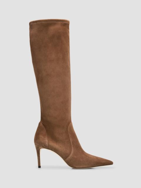 Stuart Weitzman Women's Stuart Power 75 75MM Suede Boots - Weathered Taupe