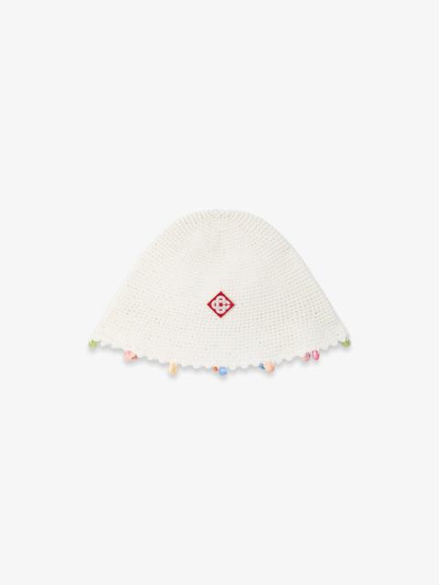 CASABLANCA White Beaded Crochet Hat | Casablanca Paris