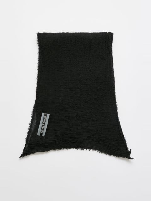 Our Legacy Cottage Scarf Black Crinkle Cotton