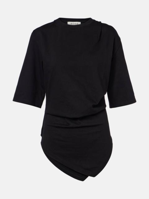 RÓHE Gathered cotton T-shirt