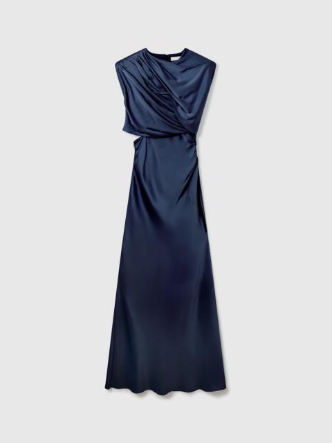 Stella McCartney Satin Wrapped Short-Sleeve Maxi Dress