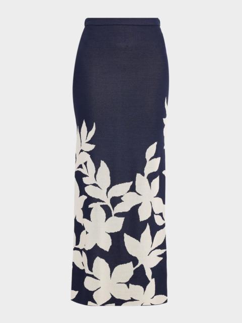 MISA Shae Fitted Floral Maxi Skirt