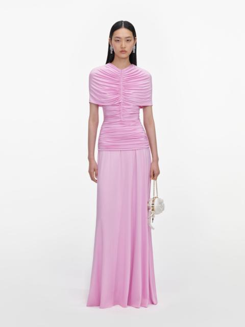self-portrait Pink Jersey Gathered Maxi Dress