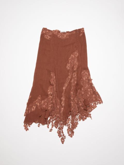 Midi lace skirt - Rust brown