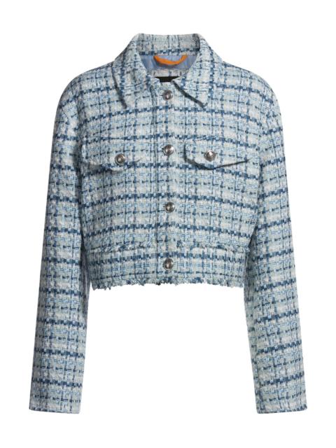 BOSS CROPPED TWEED JACKET WITH METALLIC BUTTONS