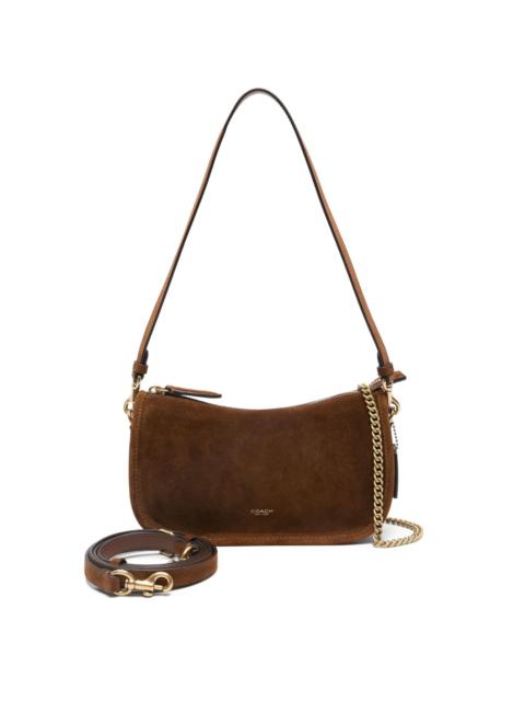 COACH chain-strap suede satchel bag