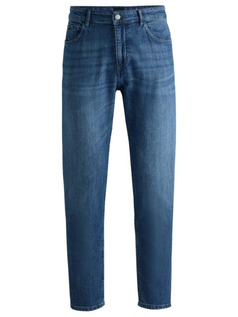 BOSS REGULAR-FIT JEANS IN BLUE MECHANICAL-STRETCH DENIM