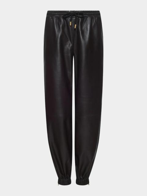 L'AGENCE Mariko Faux-Leather Joggers
