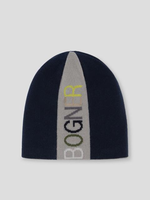 BOGNER Onno Kids reversible knitted hat in Navy blue/Gray