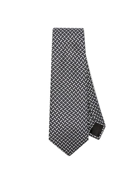 GIORGIO ARMANI graphic-print cotton blend tie